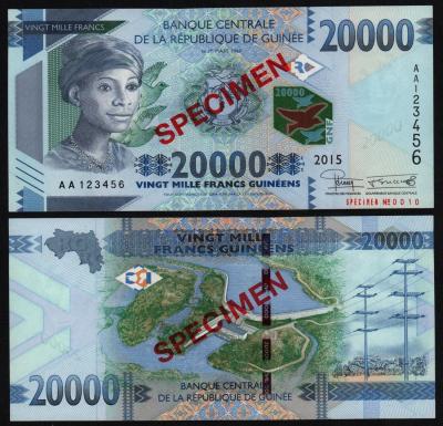 Банкнота Гвинея 20000 франков 2015 год ОБРАЗЕЦ UNC! Банкнота Гвинея 20000 франков 2015 год ОБРАЗЕЦ UNC!
