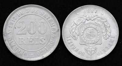 Монета Бразилия 200 реалов 1880 год (12) Монета Бразилия 200 реалов 1880 год (12)