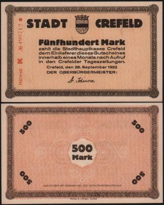 Банкнота Германия 500 марок 1922 год UNC-! Банкнота Германия 500 марок 1922 год UNC-!