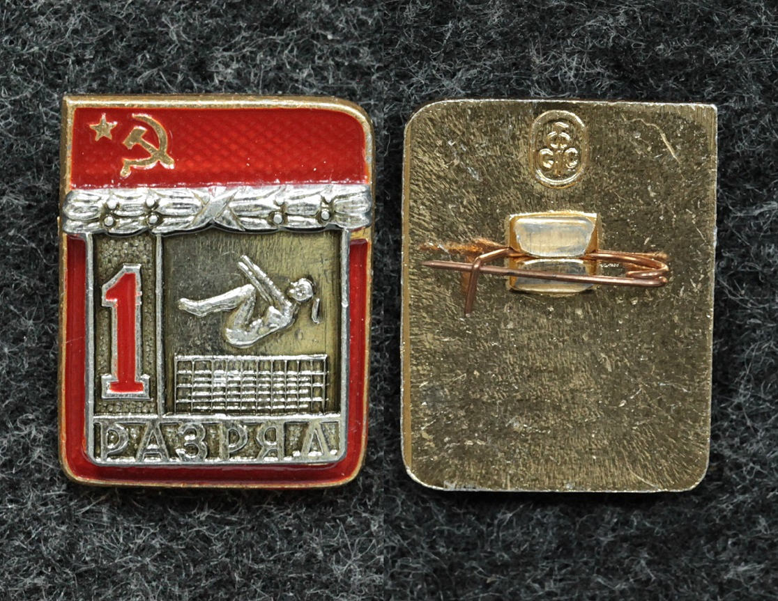 Знак 1 разряд прыжки на батуте, акробатика, накладной от Аукциона Значки и Знаки