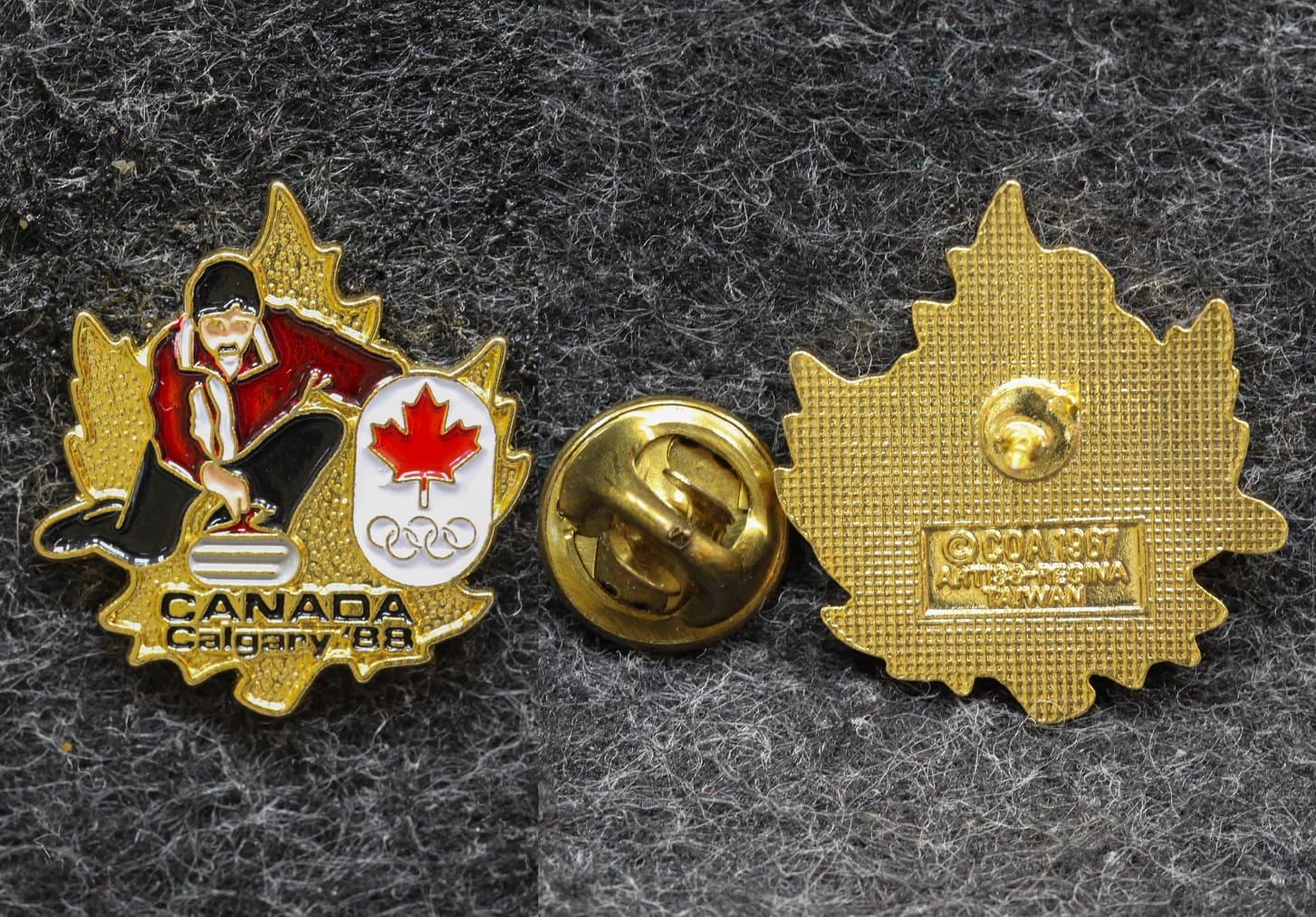 Знак Олимпиада Калгари 1988 год Кёрлинг от Аукциона Значки и Знаки