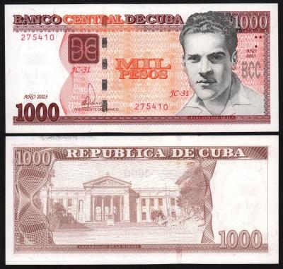 Банкнота Куба 1000 песо 2023 год UNC!