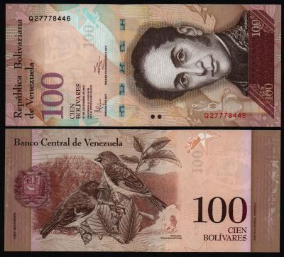 Банкнота Венесуэла 100 боливаров 2012 года UNC!