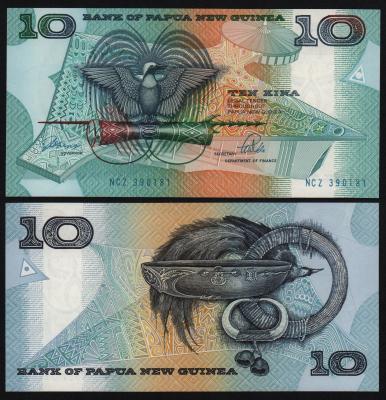 Банкнота Папуа-Новая Гвинея 10 кина 1988-1998 гг UNC!