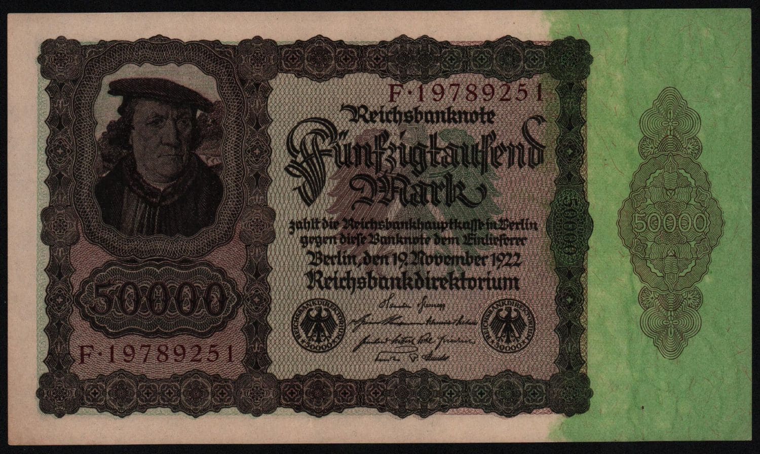 Банкнота Германия 50000 марок 1922 год UNC-! от Аукциона Значки и Знаки