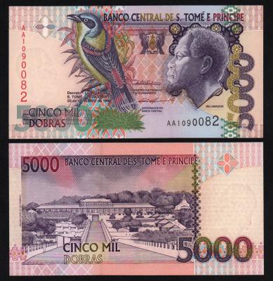 Банкнота Сан-Томе и Принсипи 5000 добрас 1996 год UNC!