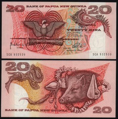 Банкнота Папуа-Новая Гвинея 20 кина 1998 год UNC!