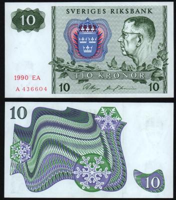 Швеция 10 крон 1990 год UNC! Швеция 10 крон 1990 год UNC!