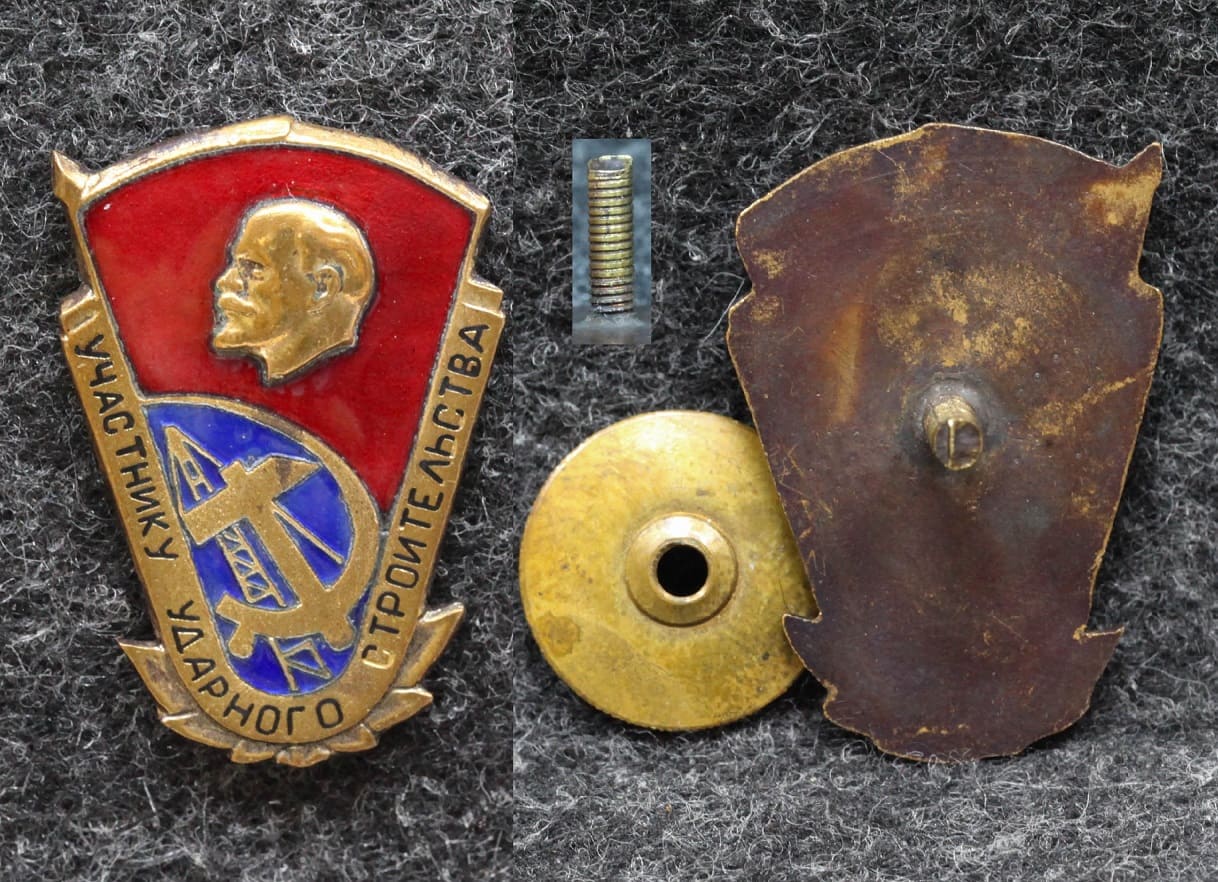 Знак Участнику ударного строительства 2000-е годы от Аукциона Значки и Знаки