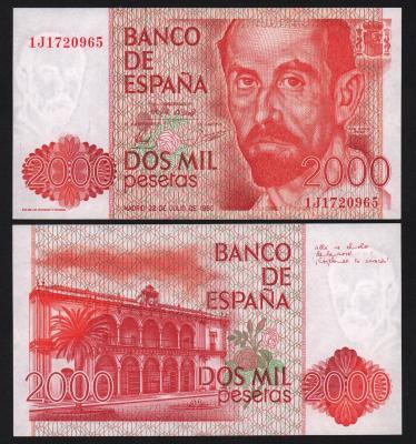 Банкнота Испания 2000 песет 1980 год UNC! Банкнота Испания 2000 песет 1980 год UNC!