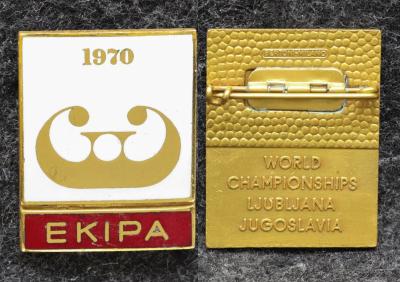 Официальный знак чемпионата мира по фигурному катанию Югославия 1970 год Официальный знак чемпионата мира по фигурному катанию Югославия 1970 год