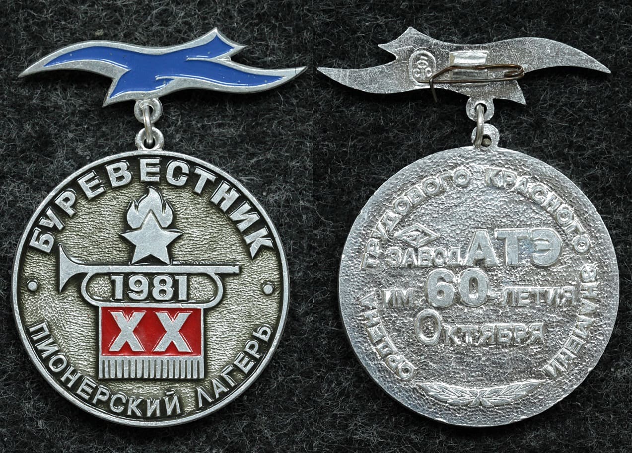 Знак Пионерский лагерь буревестник XX лет от Аукциона Значки и Знаки