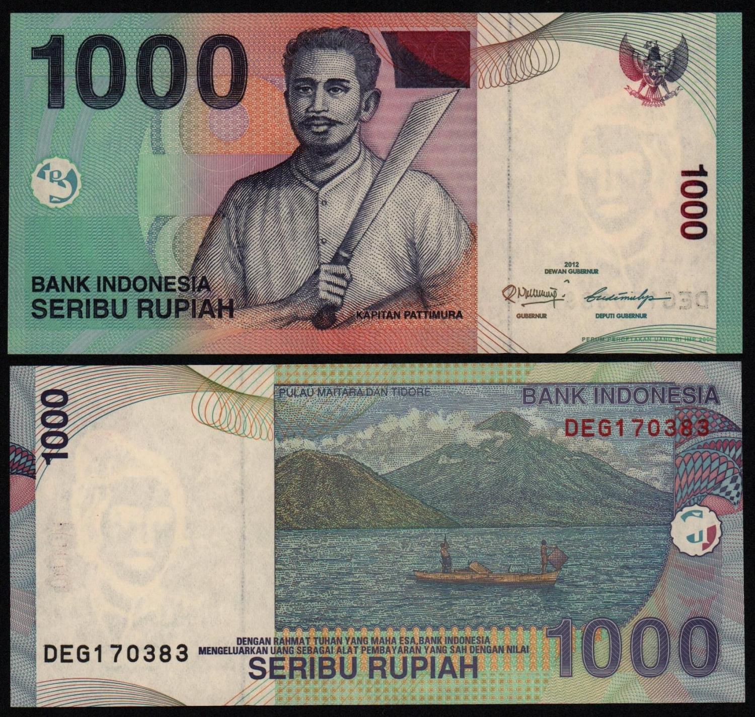 Банкнота Индонезия 1000 рупий 2012 год UNC! от Аукциона Значки и Знаки