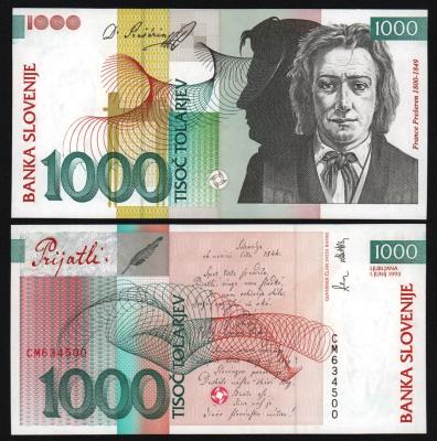 Банкнота Словения 1000 толаров 1993 год UNC! Банкнота Словения 1000 толаров 1993 год UNC!